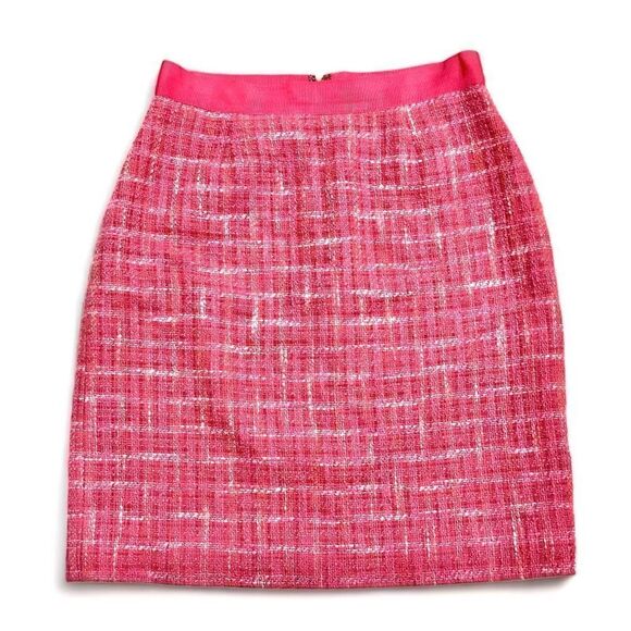 Kate Spade Pink Plaid Boucle Skirt, Size 2 Mean Girls - Picture 1 of 8